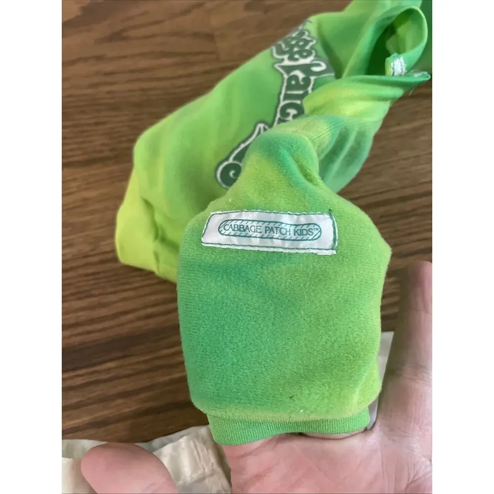 Vintage Cabbage Patch Kids Green/White Cheerleader Outfit Top, Skirt, & Bloomers